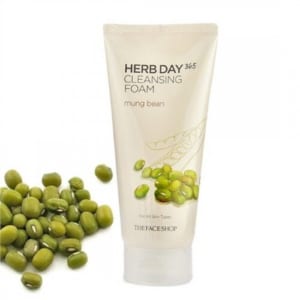 Sữa rửa mặt đậu xanh The Face Shop Herb Day 365 Cleansing Foam Mung Beans